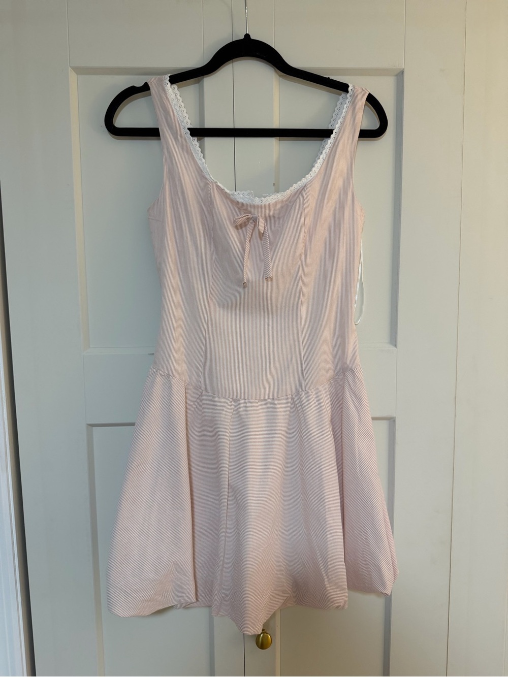 Papermoon Light Pink Lace-Trimmed Chemise with Front Tie